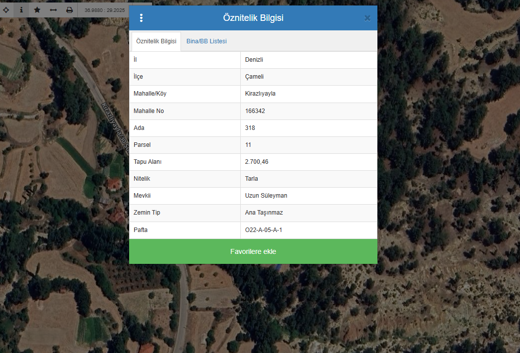 Denizli Çameli Kirazlıyaylada Satılık Tarla